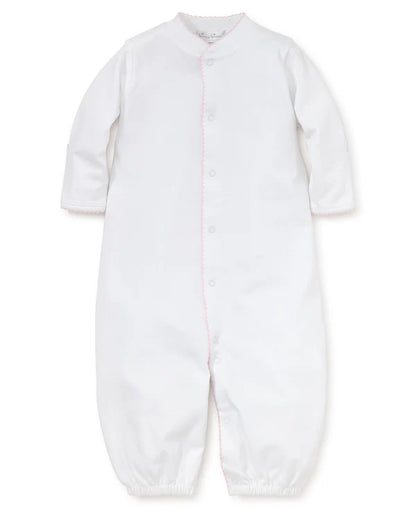 White With Pink Trim Conv Gown Preemie