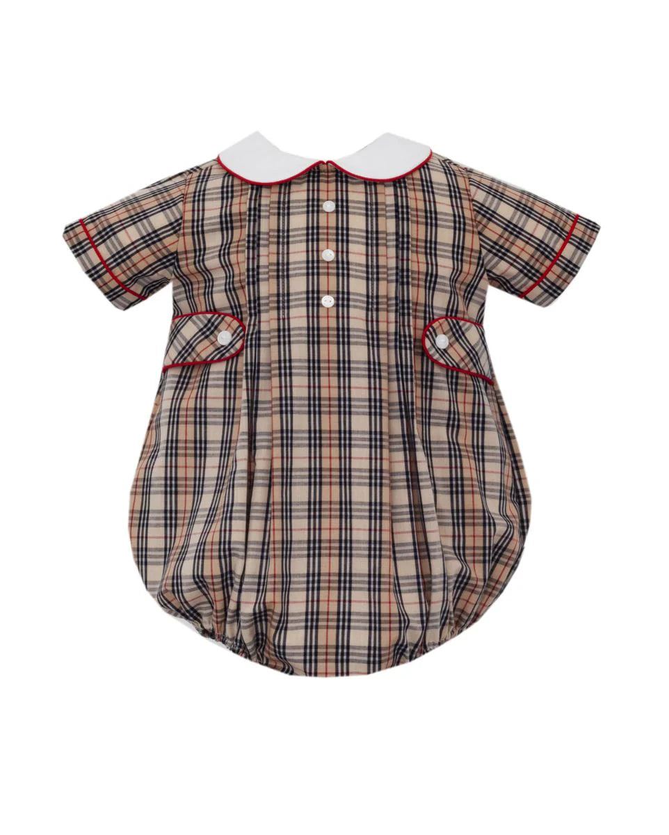 Khaki And Brown Plaid Short Bubble