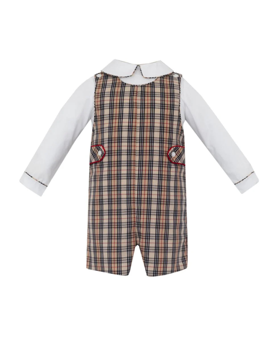 Khaki And Brown Plaid John John with Shirt
