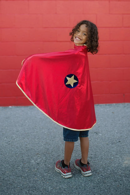 Gold and Red Reversible Wonder Cape (5-6)