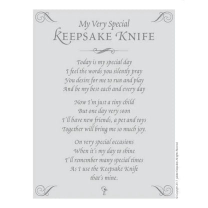 My Very Special Keepsake Knife White With Cross