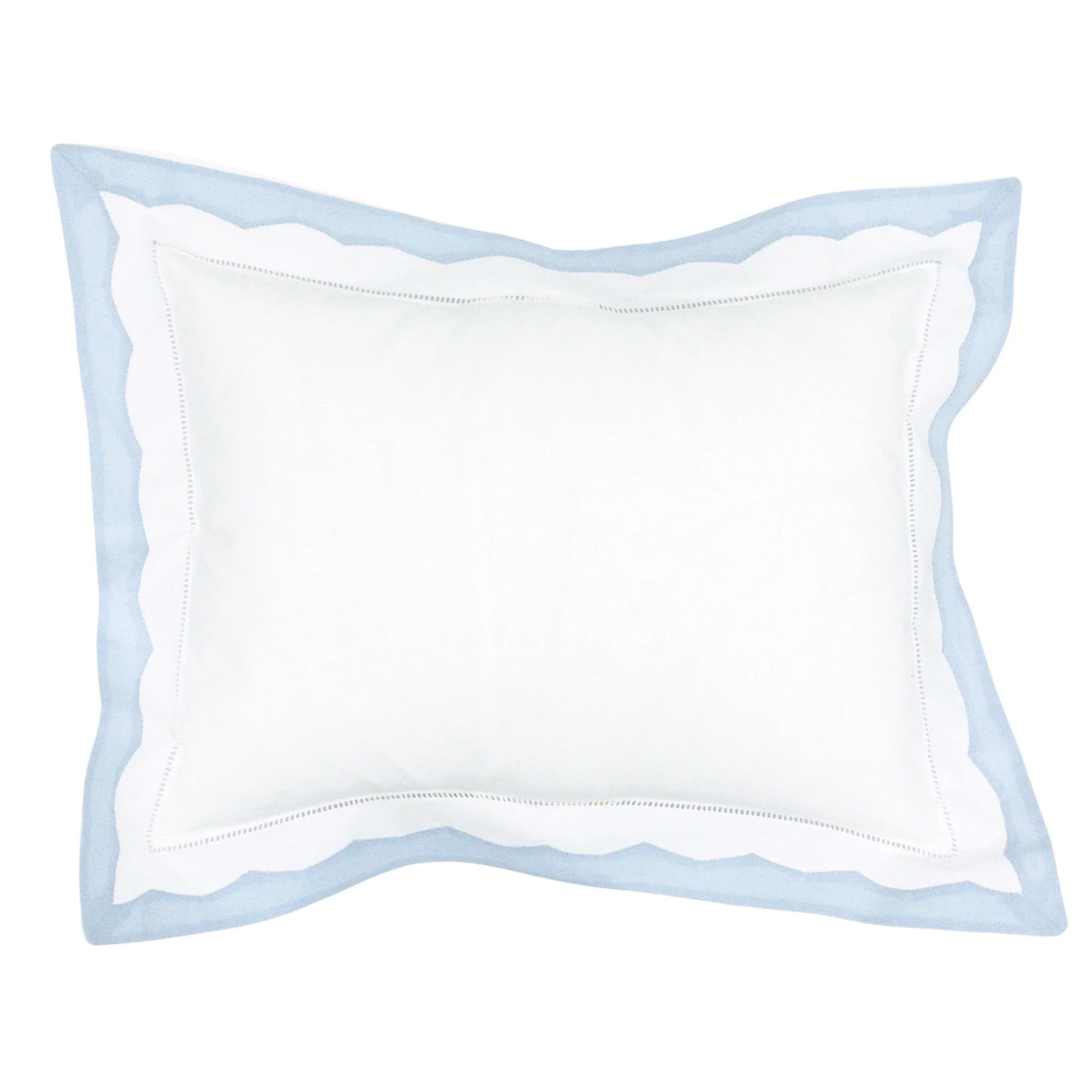 Blue Appliqué Edge Baby Sham with Pillow Insert