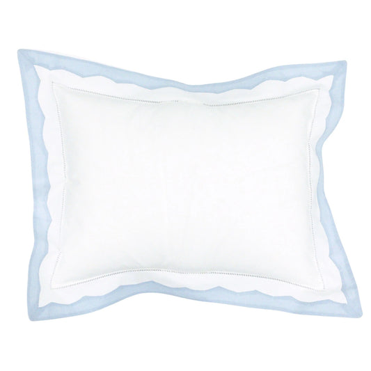 Blue Appliqué Edge Baby Sham with Pillow Insert