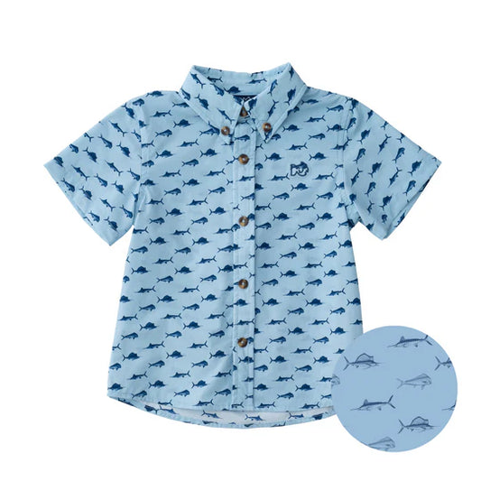 Short Sleeve Fishing Shirt Sky Fish