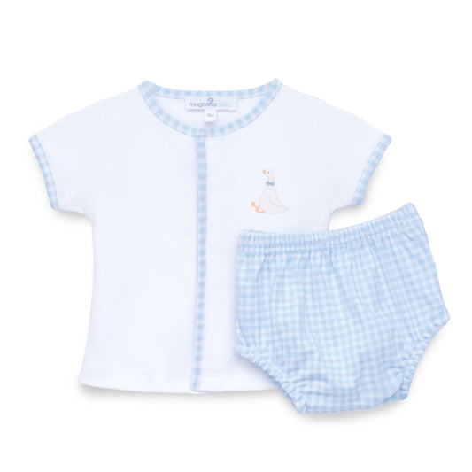 Silly Goose Diaper Cover Set Light Blue