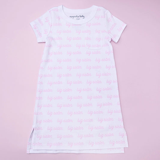 Big Sister Print Short Sleeve Night Dress