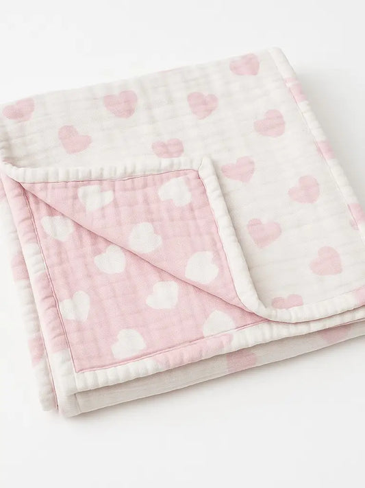Hearts Baby Blanket, Pink