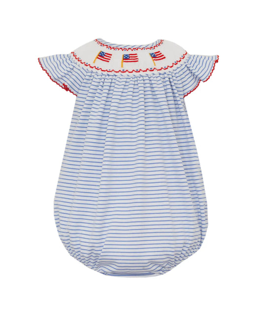Flag Blue Knit Stripe Angel Wing Bishop Bubble