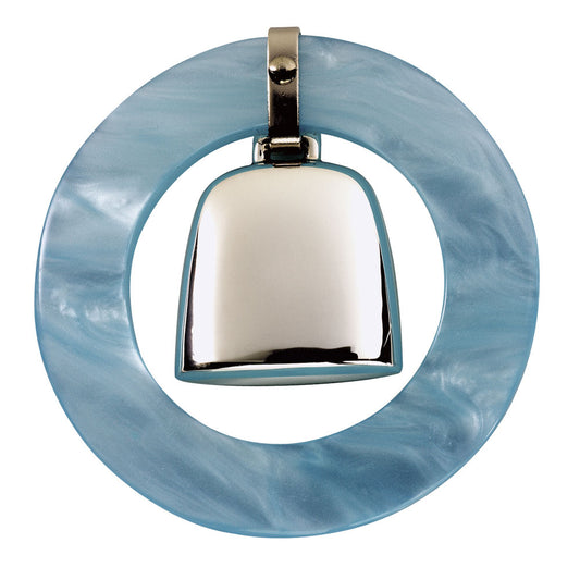 Blue Teething Ring Silver