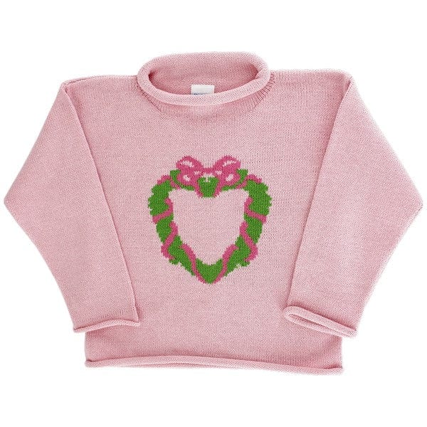 Roll Neck Sweater Wreath On Pink