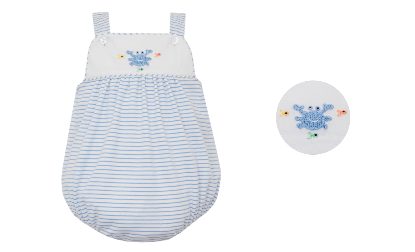 Crab Boys Light Blue Stripe Bubble