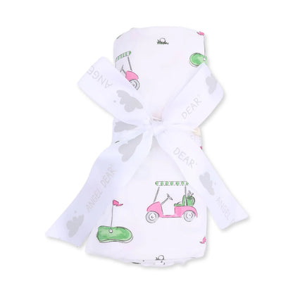 Golf Carts Pink - Swaddle Blanket