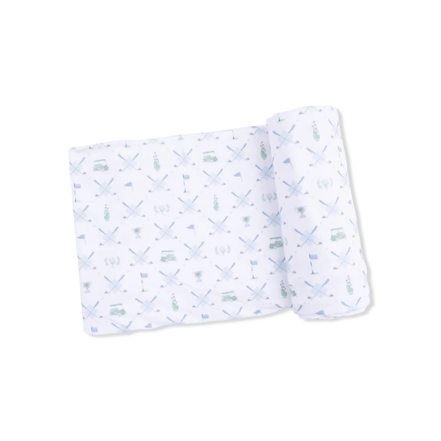 Golf Trellis Blue Swaddle Blanket