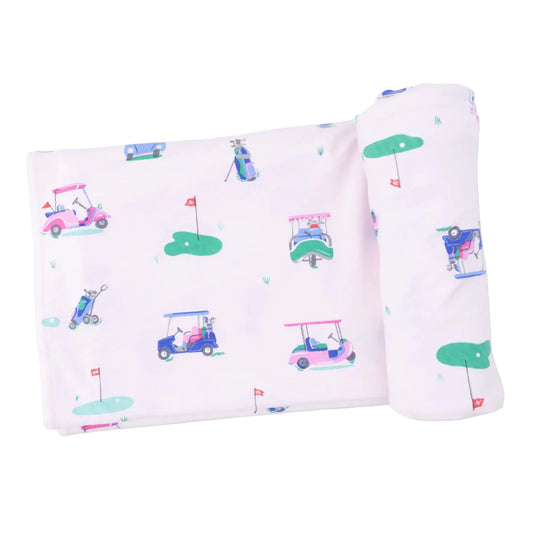 Vintage Golf Cart Swaddle Blanket