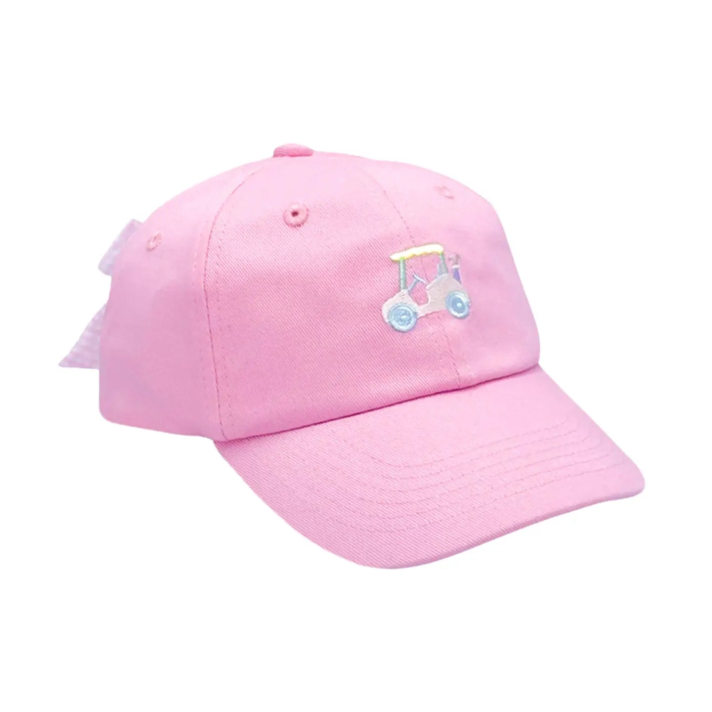 Pink Golf Cart Bow Baseball Hat