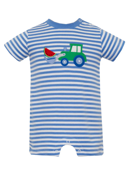 Watermelon Tractor Periblue Short Romper