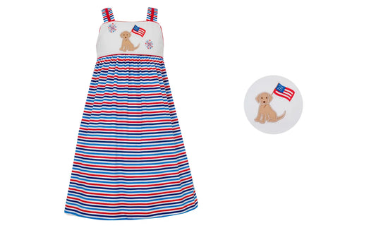 Pup Red Multi Color Knit Stripe Strap Sundress