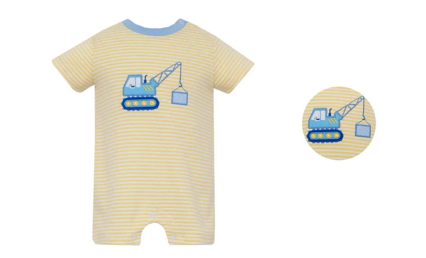 Yellow Crane Knit Stripe Short Romper