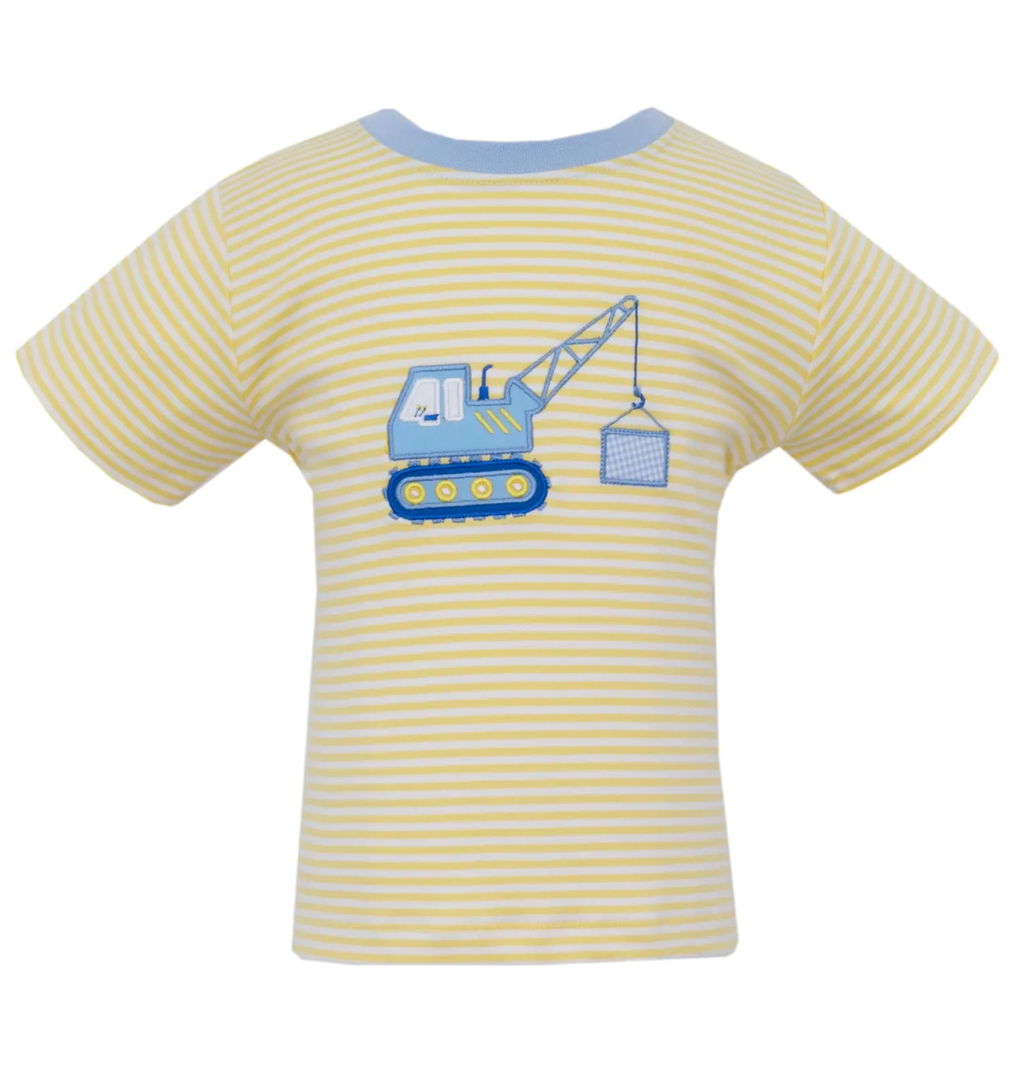 Yellow Crane Knit Stripe Short Set