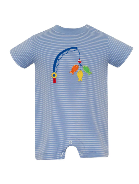 Fishing Lures Periwinkle Blue Stripe Romper
