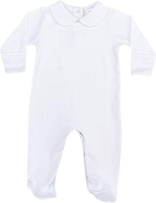Footie With Collar White