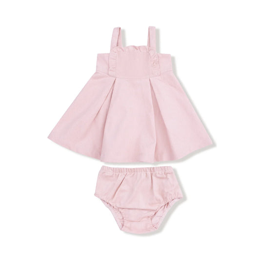 Corduroy Pink Ruffle Jumper With Diaper Cover