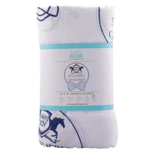 Southern Gentleman Muslin Swaddle Blanket