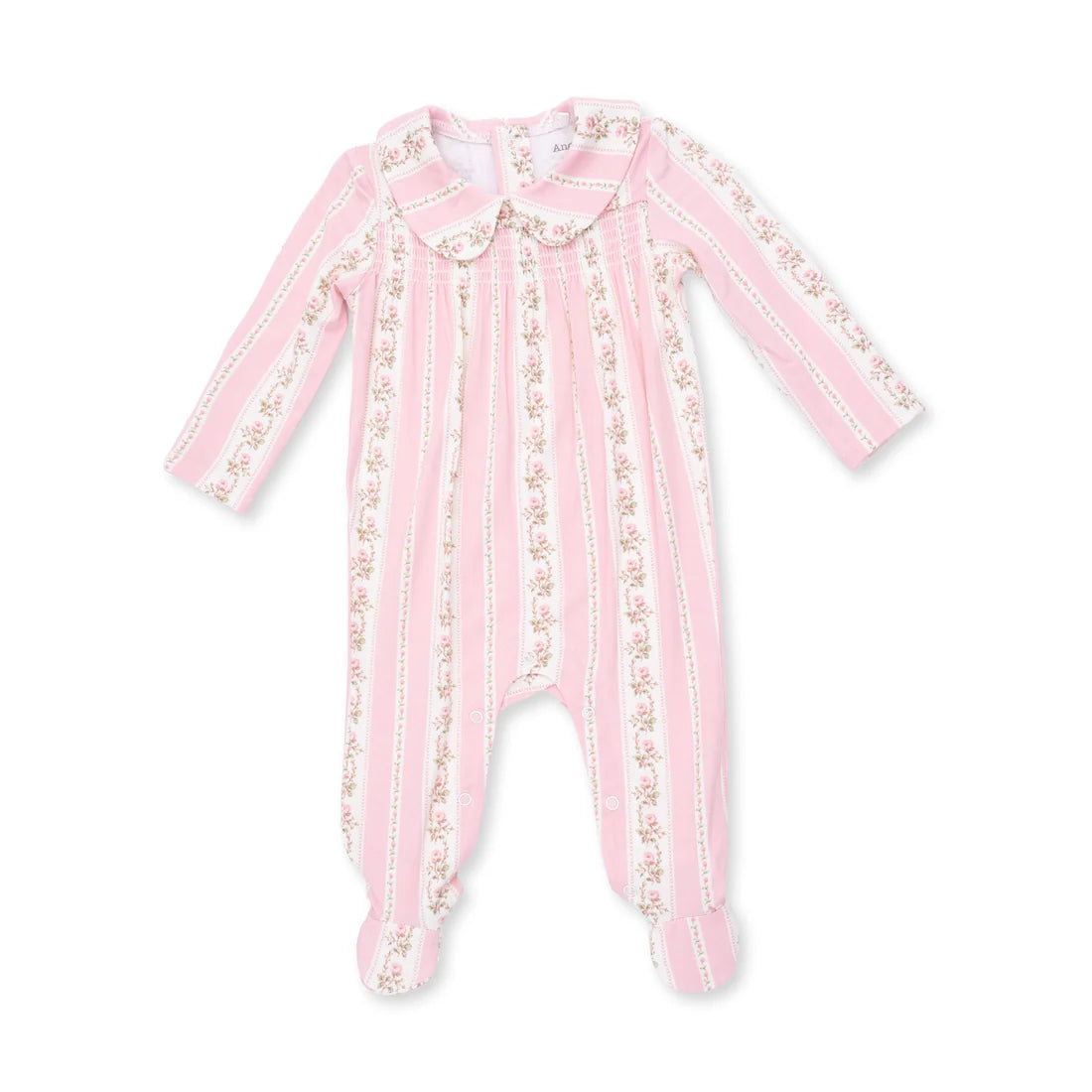 Antoinette Stripe - Smocked Peter Pan Footie