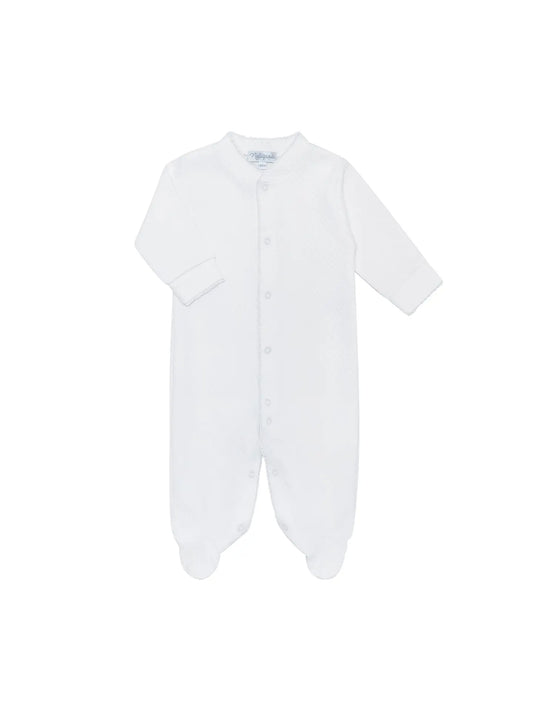 Milano Baby Footie White Picot Trim