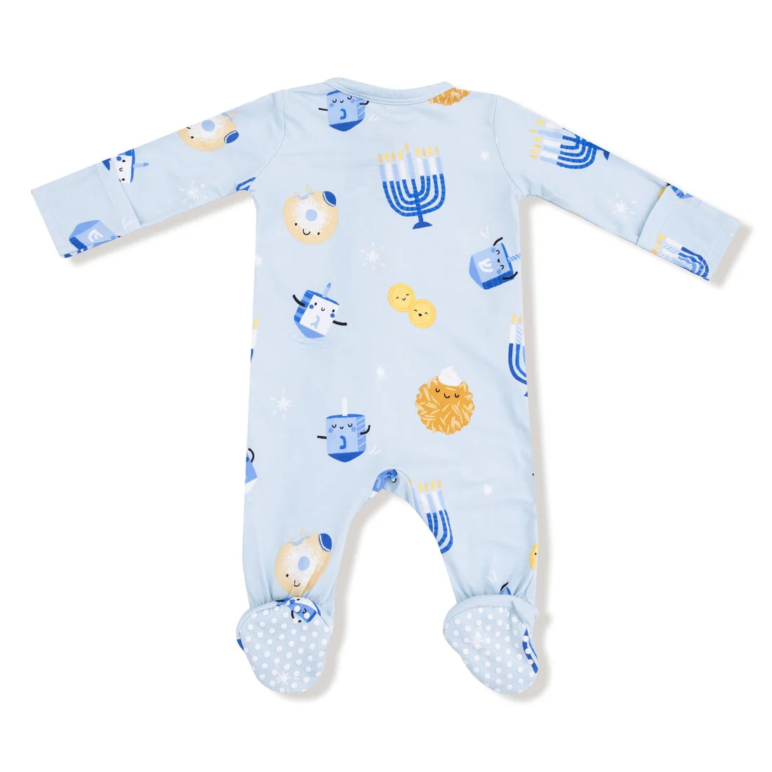 Hanukkah Blue 2 Way Zipper Footie