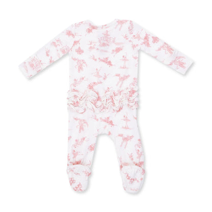 Ballet Toile Ruffle - 2 Way Zipper Footie