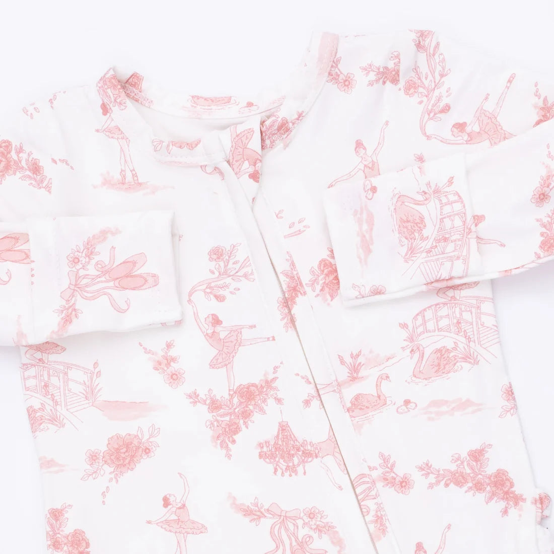 Ballet Toile Ruffle - 2 Way Zipper Footie