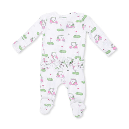 Golf Carts Pink Ruffle - 2 Way Zipper Footie