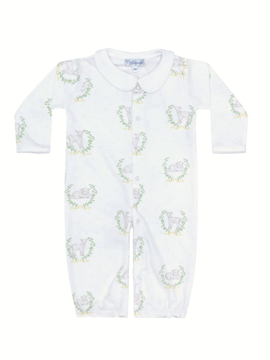 Yellow Lamb Print Converter Gown