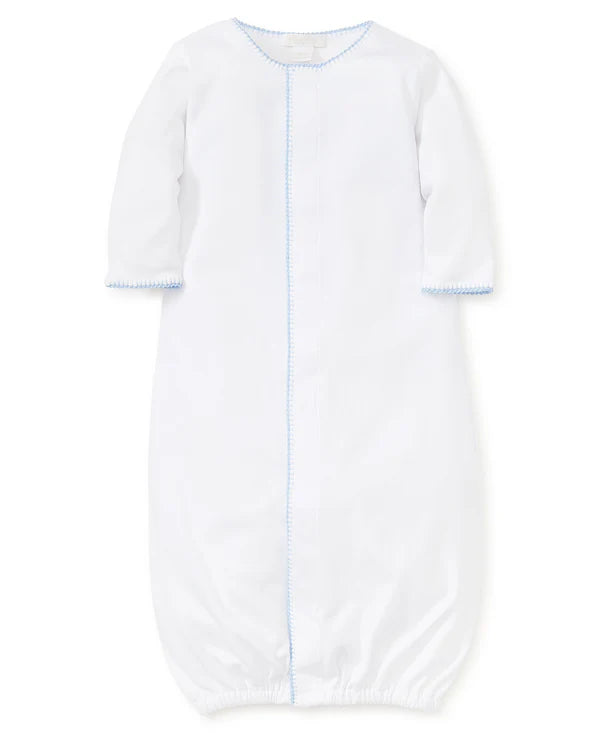 White With Blue Trim Converter Gown - Newborn