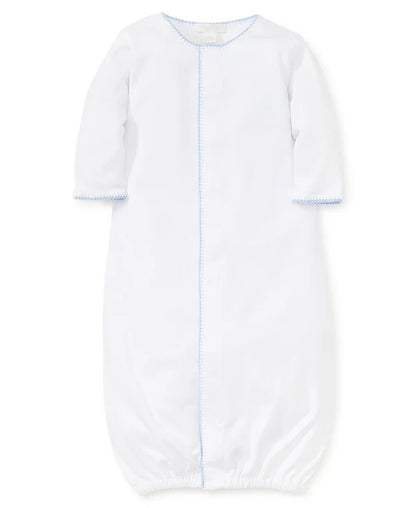 White With Blue Trim Converter Gown - Newborn