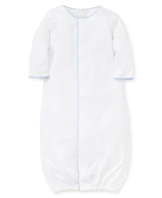 White With Blue Trim Converter Gown - Newborn