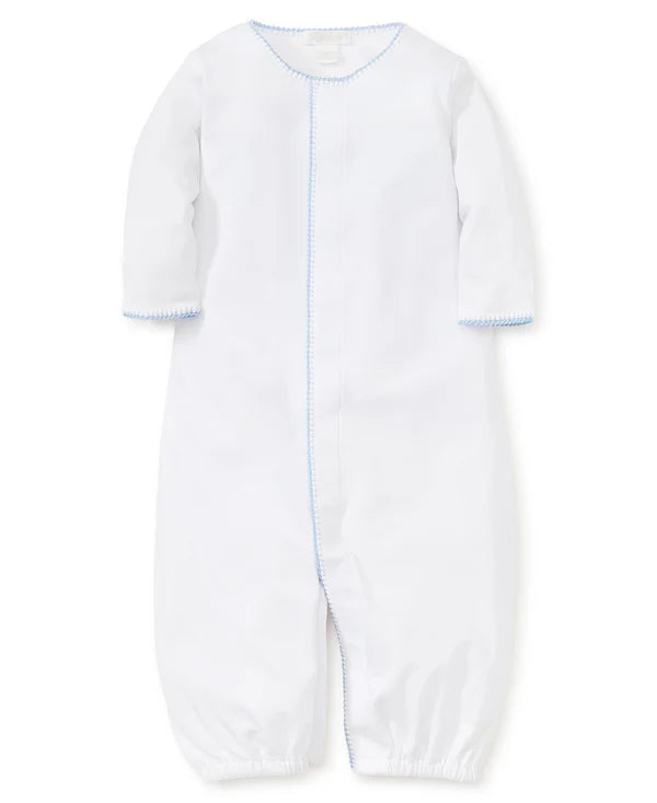 White With Blue Trim Converter Gown - Newborn