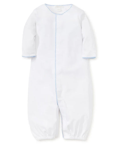 White With Blue Trim Converter Gown - Newborn