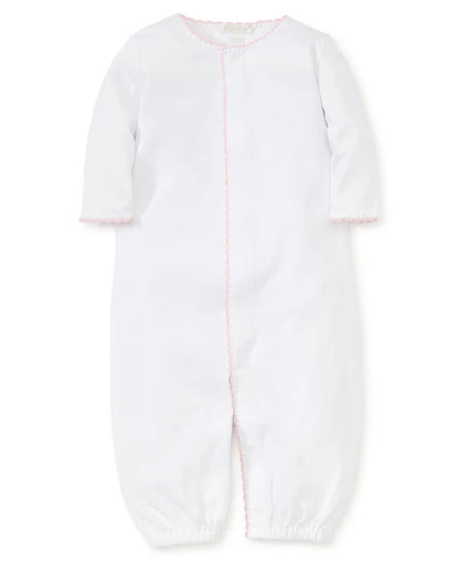 White With Pink Trim Conv Gown - Newborn