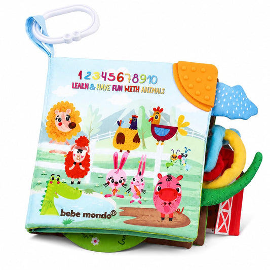 Farm & Jungle Cloth Book With Teether