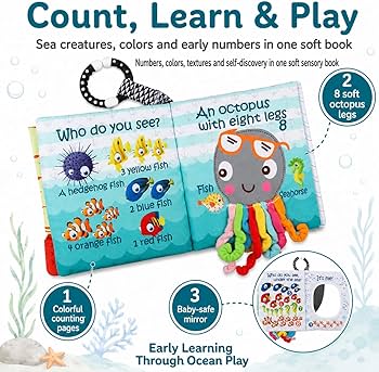 Fish Cloth Book With Corner Teether