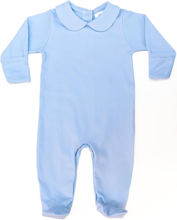 Footie With Collar - Light Blue