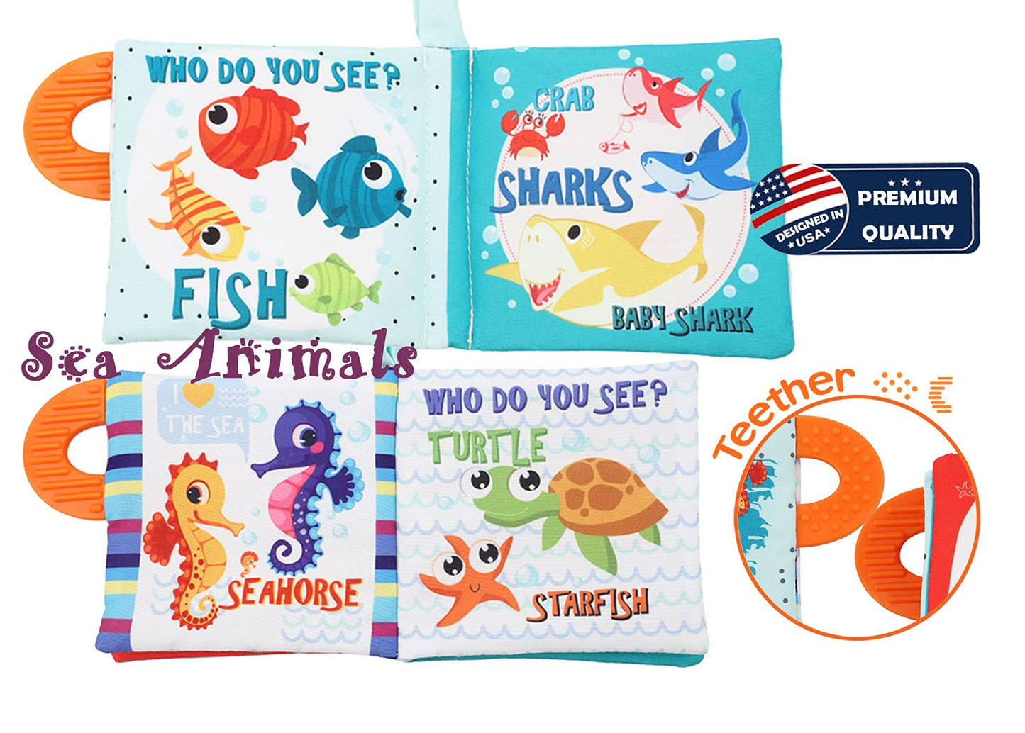 Ocean World Mini Cloth Book With Teether