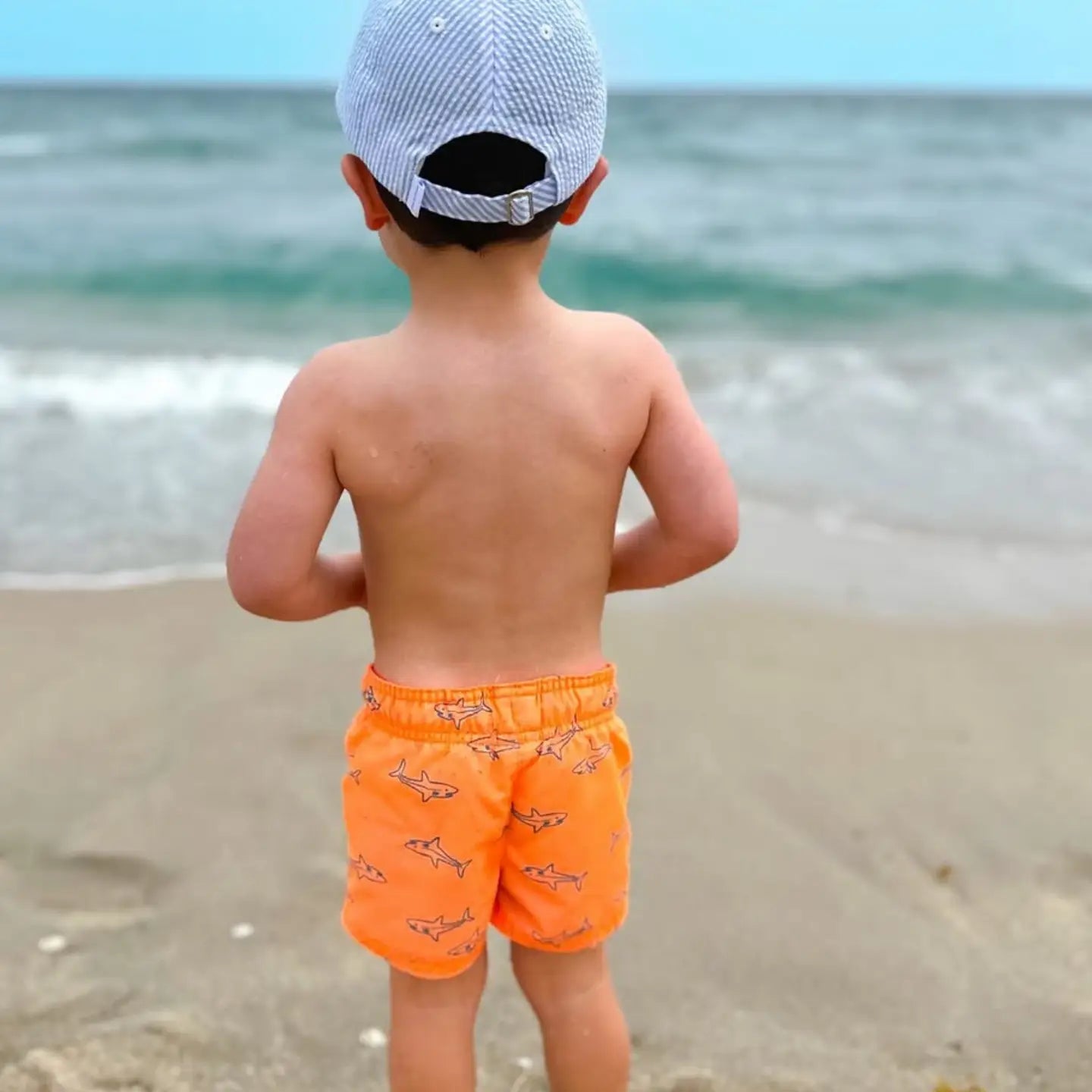 Blue Sailboat Seersucker Hat