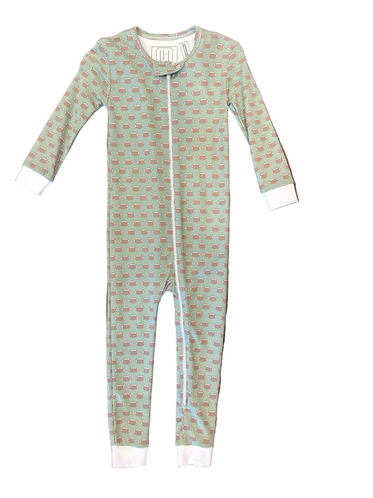 Parker Zipper Pajama Football
