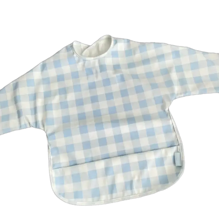 Long Sleeve Blue Gingham Bib (6m-2T)