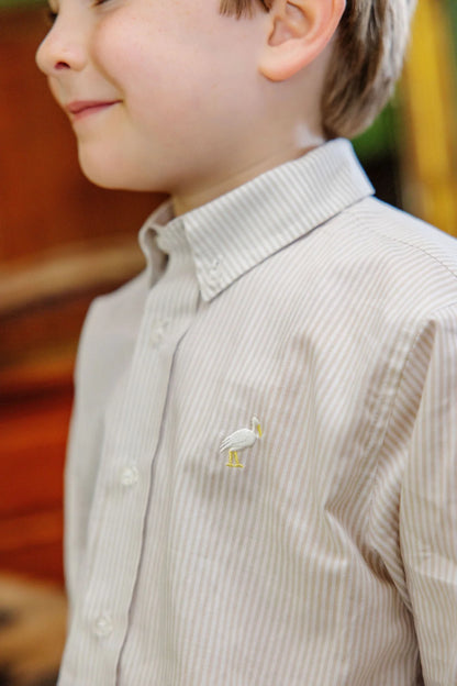 Deans List Oxford Khaki Stripe Shirt