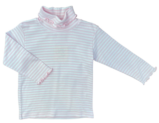 Pink And White Stripe Turtleneck
