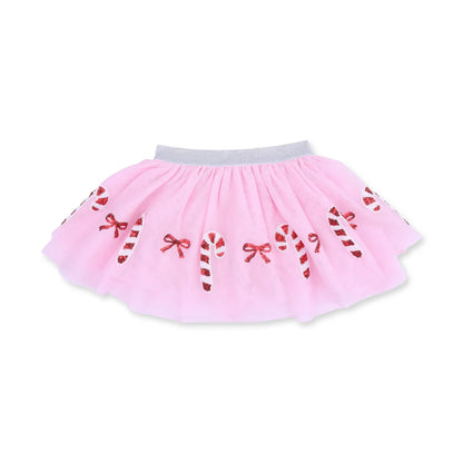 Candy Canes Tutu Skirt With Bike Shorts